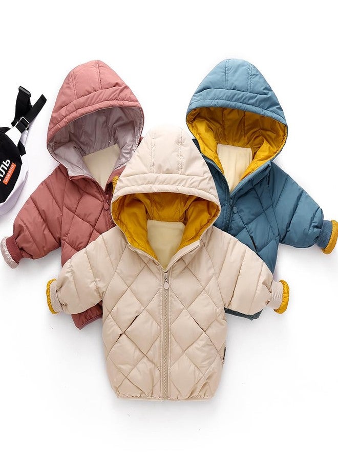Curipeer Kids Winter Jacket Front Zip Warm Snow Wear Toddler Outer Clothing 3T Pink - Image 5