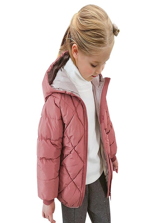 Curipeer Kids Winter Jacket Front Zip Warm Snow Wear Toddler Outer Clothing 3T Pink - Image 1