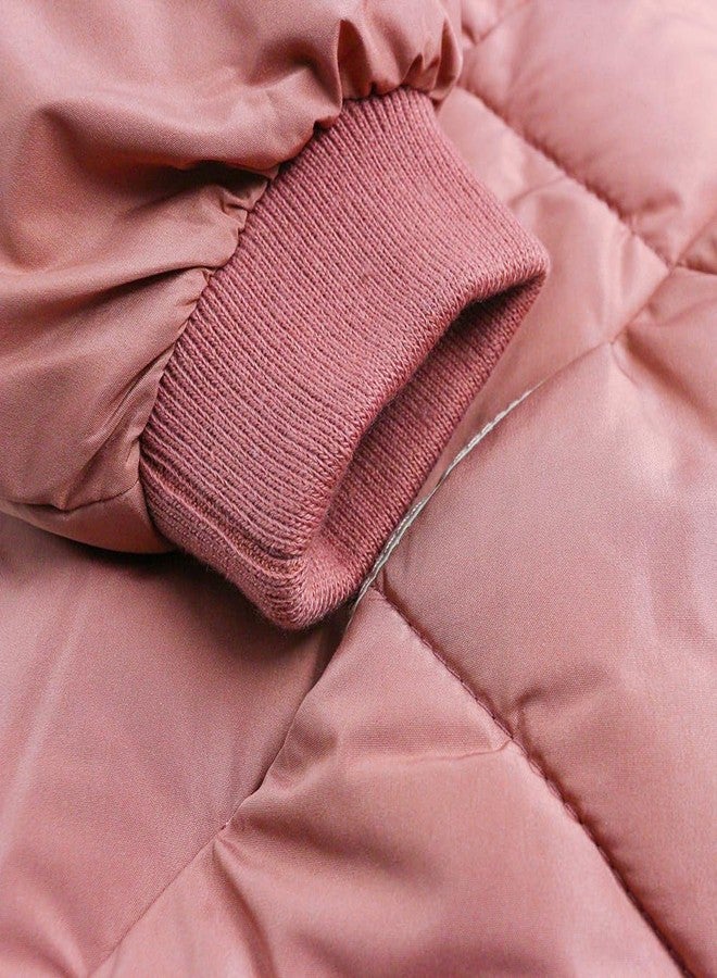 Curipeer Kids Winter Jacket Front Zip Warm Snow Wear Toddler Outer Clothing 3T Pink - Image 4