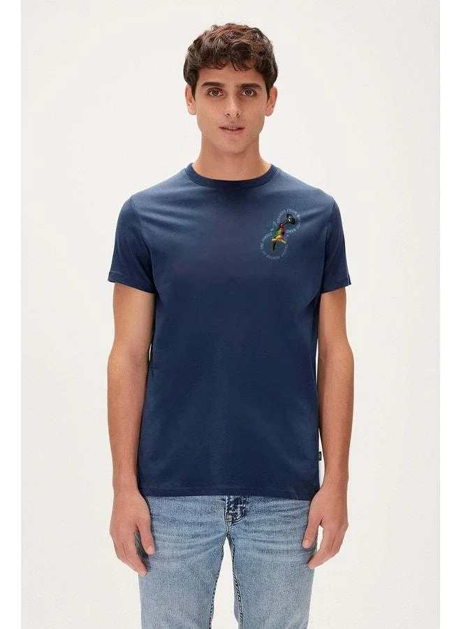 Bad Bear Nature Band Navy Blue Men's Printed T‑shirt.