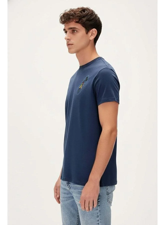 Bad Bear Nature Band Navy Blue Men's Printed T‑shirt.