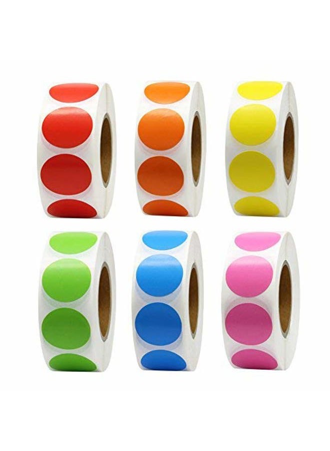 1 Inch Color Coding Label Price Stickers Garage Sale Stickers Blank Yard Sale Round Permanent Adhesive Dots Stickers Glossy Writable Paper Labels 1000 Pieces