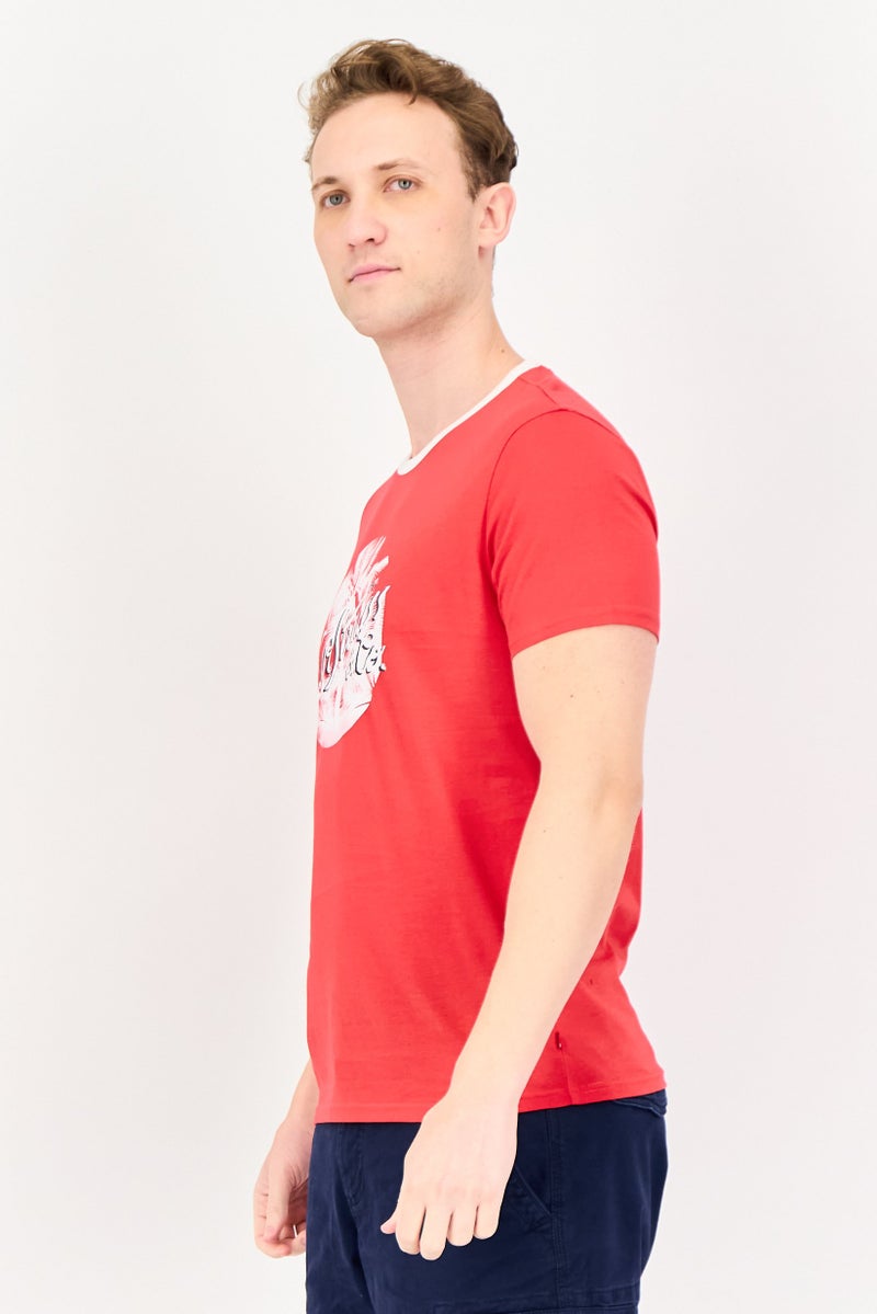 Levi's تي شيرت رجالي بأكمام قصيرة وياقة دائرية بطباعة جرافيك، أحمر - Image 3