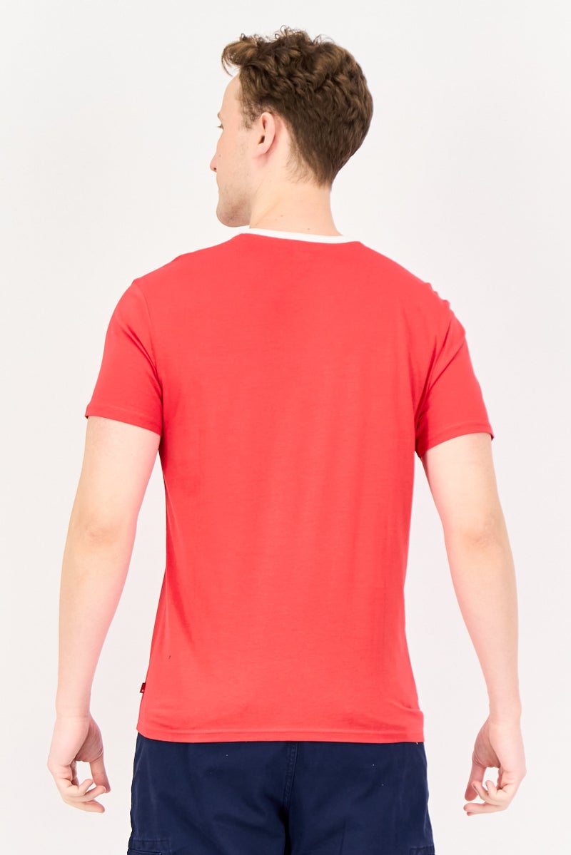 Levi's تي شيرت رجالي بأكمام قصيرة وياقة دائرية بطباعة جرافيك، أحمر - Image 4