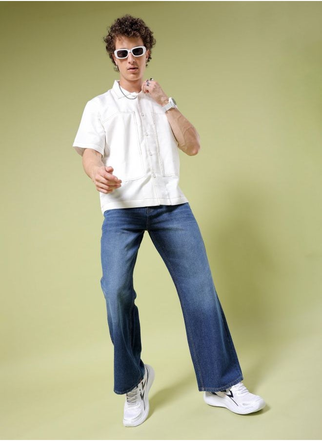 The Indian Garage Co - Men Bootcut Loose Fit Solid Mid-Rise Jeans - Image 1