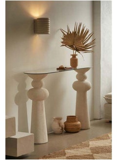 Al Home Elegance: Off-White Stone Console By Alhome 160x86 cm 