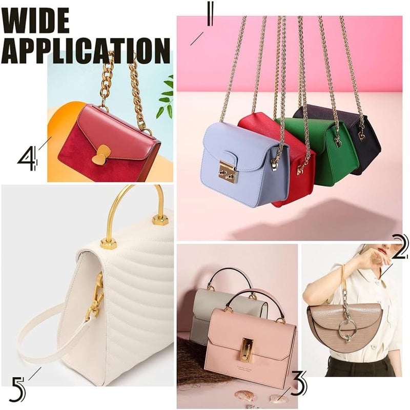 klarako 20 Sets Metal Suspension Clasps for Purse, 5 Styles DIY Bag Side Clip Buckles Bag Strap Connector Clasp D Ring Buckles Round Head Screw Back Hardware Accessory - Image 5