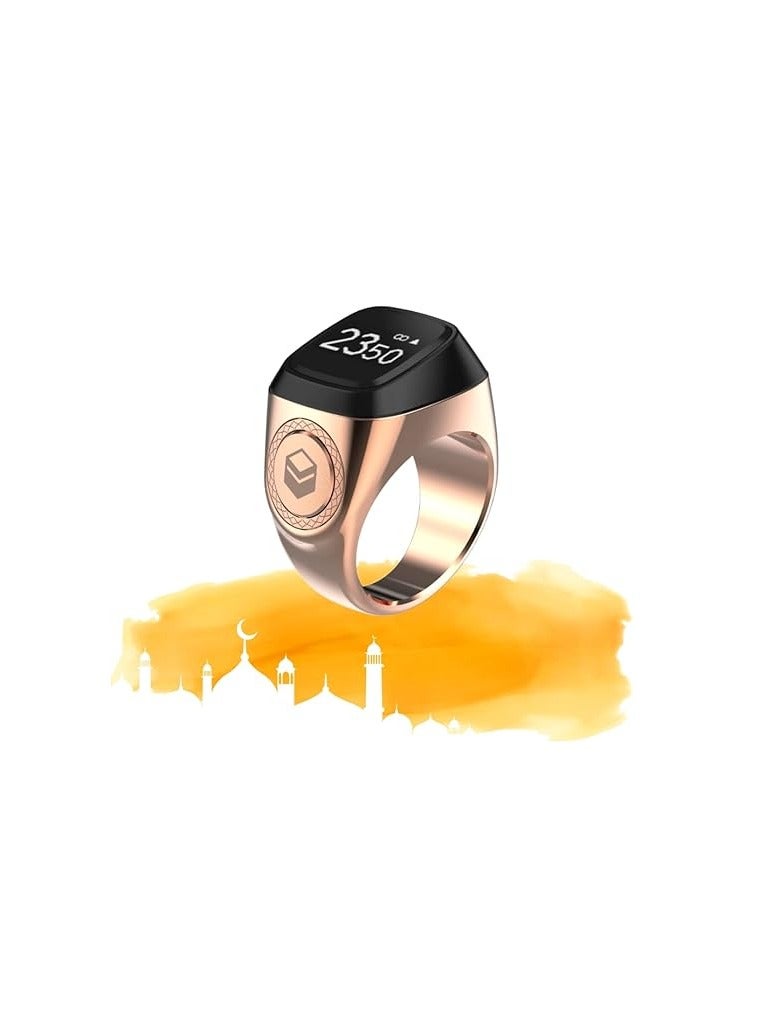 iQIBLA خاتم الذكر الذكي المعدني 20 مم ذهب وردي - Image 1