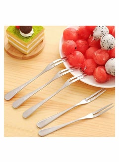 Y&D 10 Pcs Stainless Steel Forks, Crab Forks Escargot 2 Prong Tasting Appetizer Portable Salad Fruit for Party Travel, 5 Inches  - Image 4