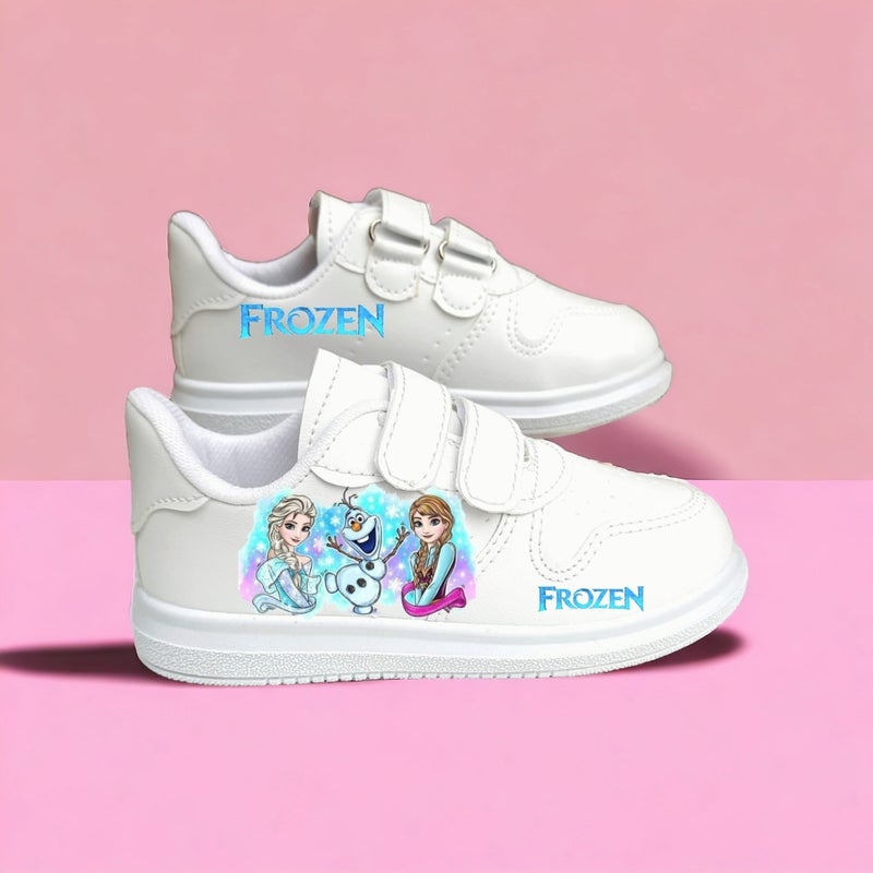 Amazoon Desing Amazon Design Princess Snow Printed White Kids Sports Shoes Sneaker  - Image 1