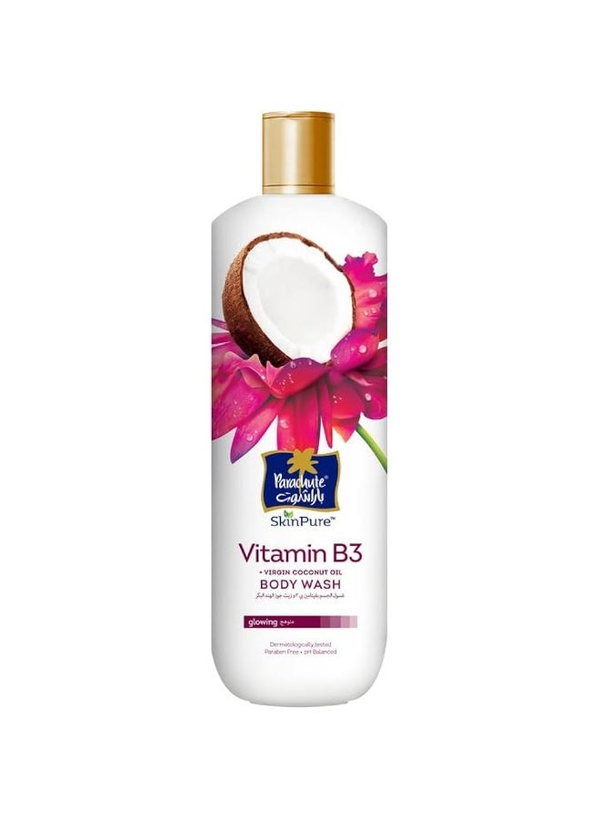 PARACHUTE SKIN PURE BODY WASH NIACINAMIDE | 100% Virgin Coconut Oil | Nourishing & Radiant Skin | Soap Free, Pabaen Free, restores pH Balance | Dermatologically Tested | 400ml