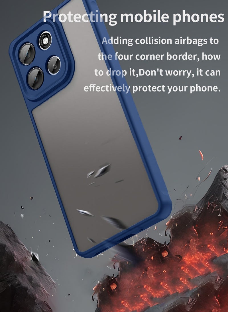 Wtech Motorola Moto G86 5G 2025 Hybrid TPU Silicone with Raised Camera Slim Armour Case Cover (MCAPSA) - Clear/Navy Blue - Image 3