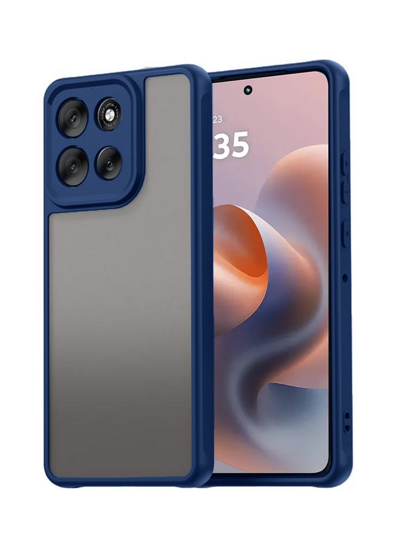 Wtech Motorola Moto G86 5G 2025 Hybrid TPU Silicone with Raised Camera Slim Armour Case Cover (MCAPSA) - Clear/Navy Blue - Image 1