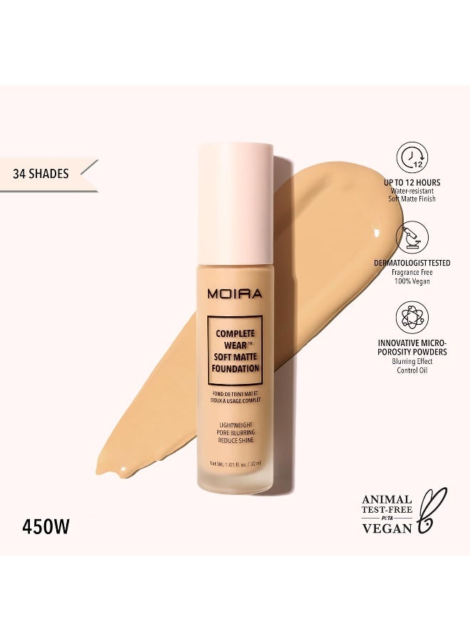 moira Complete Wear Soft Matte Foundation (450W) - Image 4