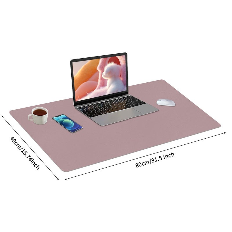 Bloss Pink Desk Mat, Large Mouse Pad, Non-Slip Desk Protector Mat, Leather Desk Blotter, Waterproof Desk Pad for Make Up Desk/31.5Ã—15.7 Inch - Image 4