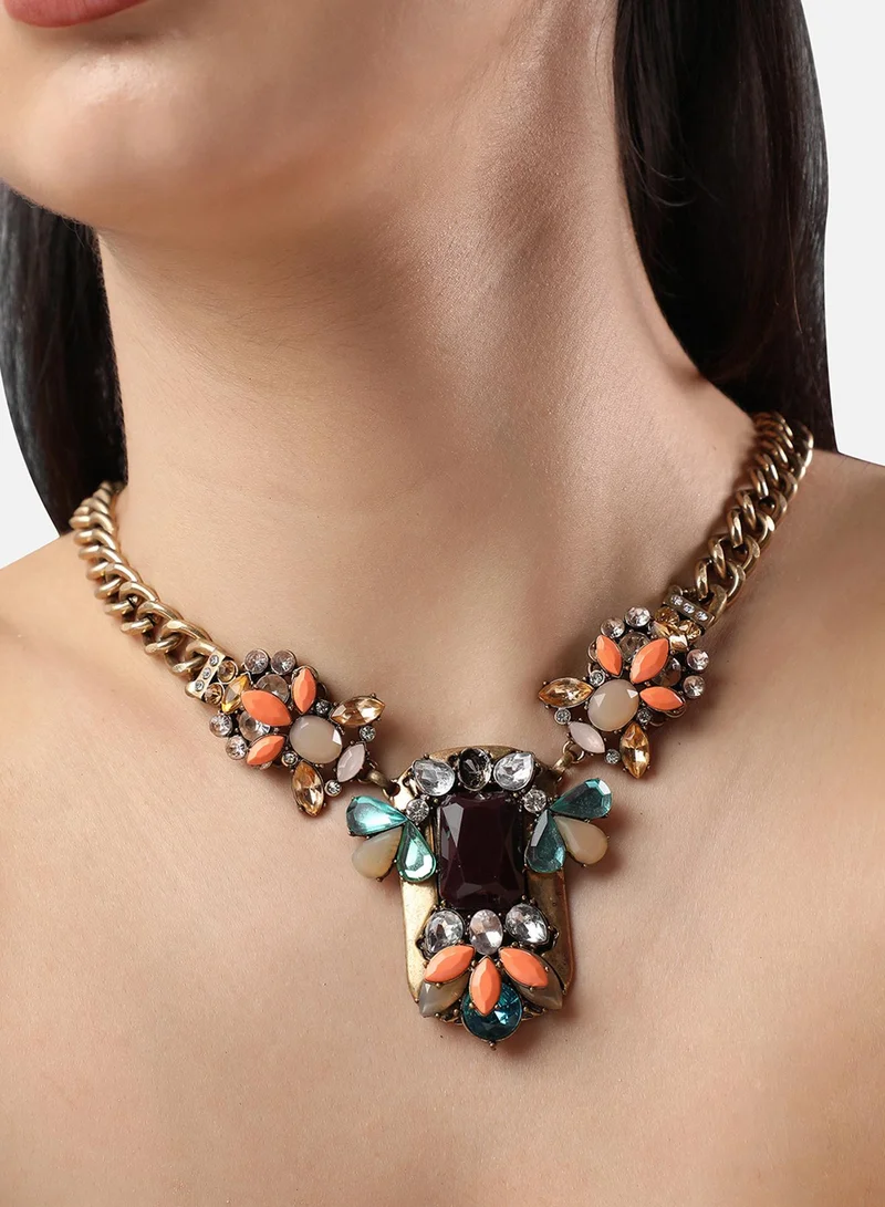 سوهي قلادة مصممة بأحجار متعددة الألوان