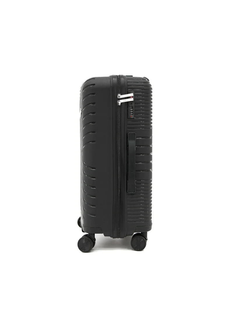 ديليكسي Unbreakable Hardshell PP Luggage Set with 8 Wheels Thick Shell Multi Layer PP 3 Piece Set, 20, 24, 28 Inch (Black)