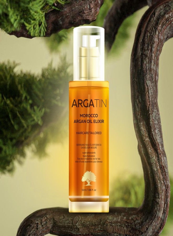 Argatin Moroccan Argan Oil Elixir For Dull & Dry Hair | Control Hair Fall | For Men & Women - Pure & Natural Hair & Skin Treatment - Deep Hydration & Nourishment - 100% Organic - 55ml - Image 2