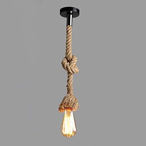 RSP Quality bit ® Vintage Retro Style Hemp Rope Hanging Pendant Ceiling Light Fixture with E26/E27 Base (Pack of 2) - Image 2