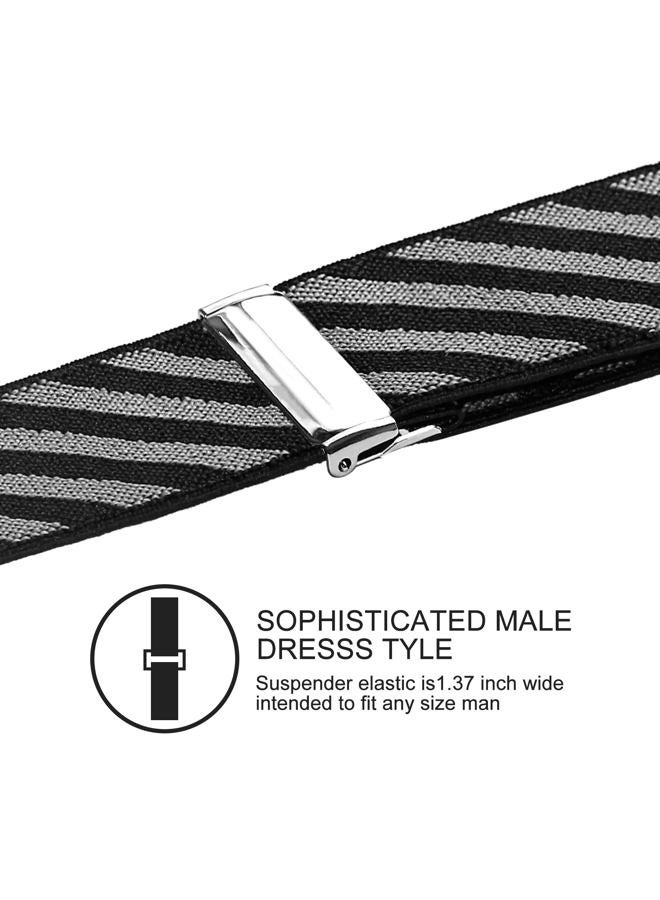 Vauhse Suspenders for Men, Adjustable Suspenders with Elastic Straps Y-Back Construction Heavy Duty for Work (Black Twill) - Image 4