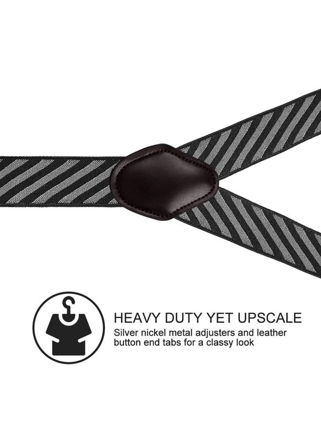 Vauhse Suspenders for Men, Adjustable Suspenders with Elastic Straps Y-Back Construction Heavy Duty for Work (Black Twill) - Image 3