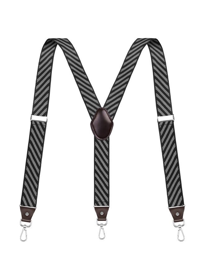 Vauhse Suspenders for Men, Adjustable Suspenders with Elastic Straps Y-Back Construction Heavy Duty for Work (Black Twill) - Image 1