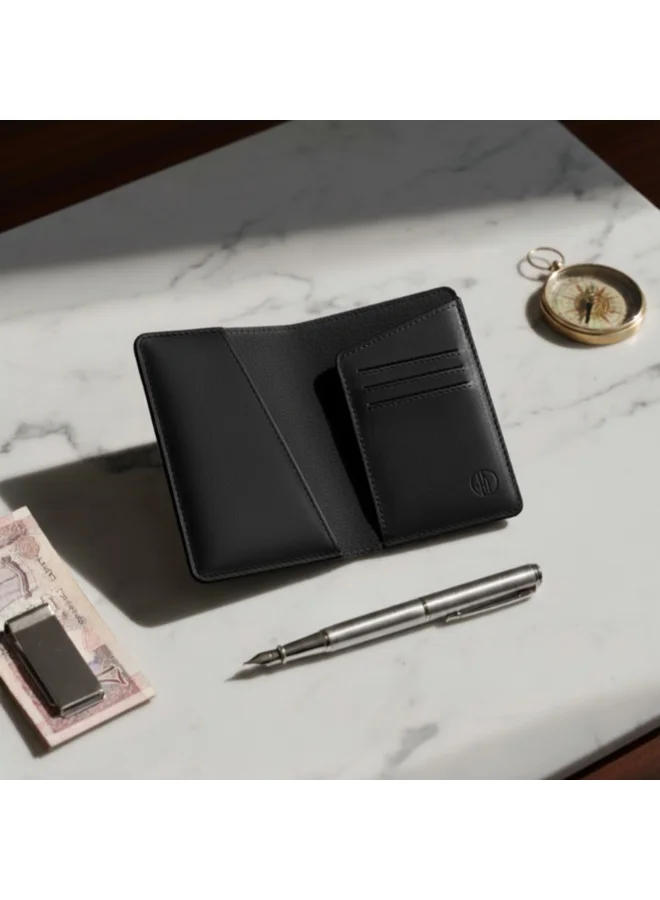 تحفة لوكس حافظة جواز سفر من الجلد الأسود من فوياج