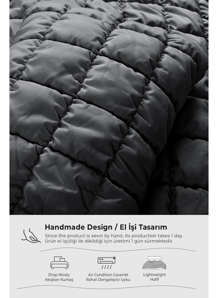 Evlen Home Collection Puff Bedspread Set Double Handmade Casual Plain Cotton Filled Quilt Sleep Set 3 Piece  - Image 4