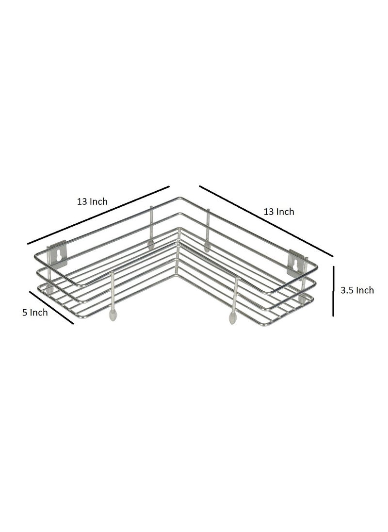 KCL KCL L Shape Stainless Steel Kitchen Rack/L Shape Rack/Wall Mount Rack - 1 Level  - Image 2