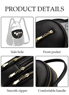 DUNISO Women's Backpack Fashionable Travel Backpack For Women Faux Leather School Backpack Shoulder Bag For College Girls Students Black  - Image 3