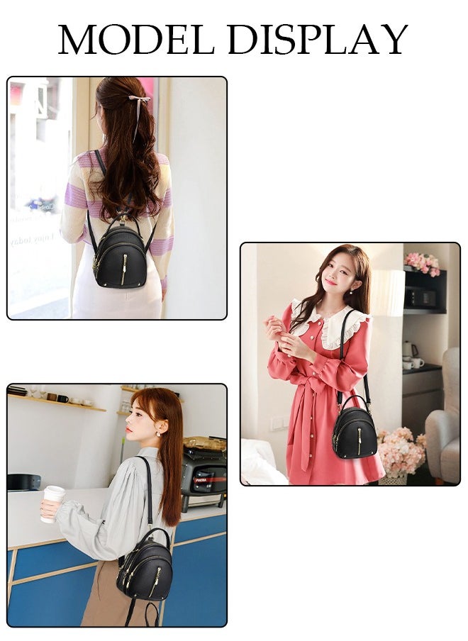 DUNISO Women's Backpack Fashionable Travel Backpack For Women Faux Leather School Backpack Shoulder Bag For College Girls Students Black  - Image 2