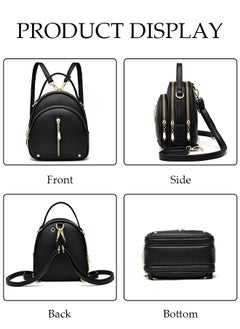 DUNISO Women's Backpack Fashionable Travel Backpack For Women Faux Leather School Backpack Shoulder Bag For College Girls Students Black  - Image 5