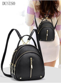 DUNISO Women's Backpack Fashionable Travel Backpack For Women Faux Leather School Backpack Shoulder Bag For College Girls Students Black  - Image 1