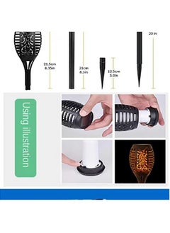 SYOSI 6-Pieces Solar Torch Lights With Flickering Flame Fire Effect Garden Light Auto On OR Off Dust To Dawn Outdoor Waterproof Landscape Decoration Solar Powered Security Torch Light  - Image 2