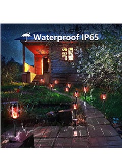 SYOSI 6-Pieces Solar Torch Lights With Flickering Flame Fire Effect Garden Light Auto On OR Off Dust To Dawn Outdoor Waterproof Landscape Decoration Solar Powered Security Torch Light  - Image 4