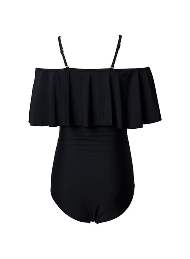 ملابس سباحة للحوامل، ملابس سباحة صيفية للنساء، بيكيني، تانكيني، ملابس شاطئ للحوامل (اللون: أسود، المقاس: متوسط) - Image 2