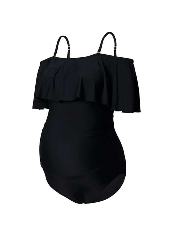ملابس سباحة للحوامل، ملابس سباحة صيفية للنساء، بيكيني، تانكيني، ملابس شاطئ للحوامل (اللون: أسود، المقاس: متوسط) - Image 1