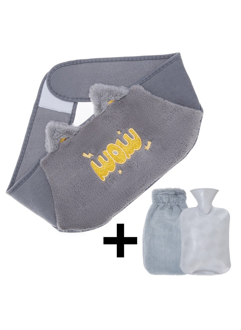 Generic - Gray Belt Hot Water Bottle, Rubber Hot Water Bag With Soft Waist Cover For Keeping Warm On Neck And Shoulders, Back, Hands, Legs, Waist - Image 1