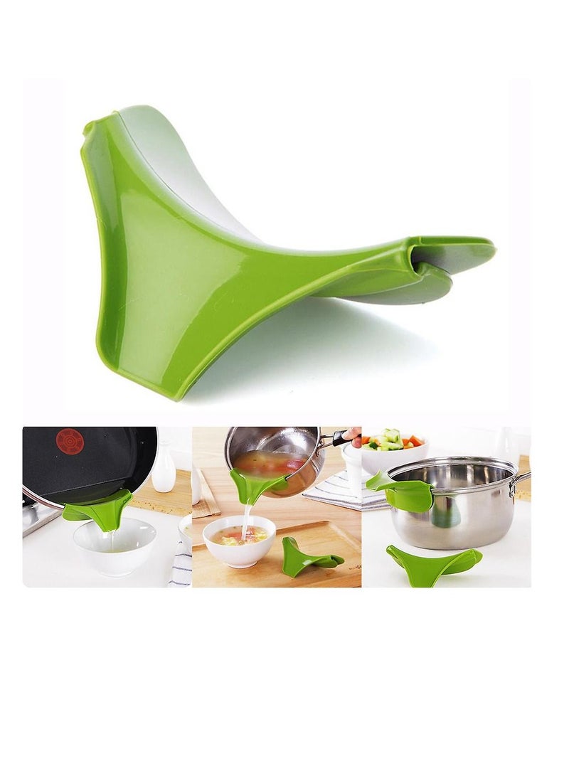 AS SEEN ON TV قمع سيليكون لصب الحساء لمنع تسرب الزيت للوعاء والوعاء والوعاء، قطعتان - Image 1