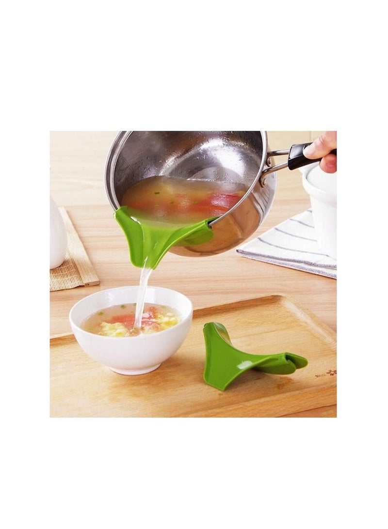 AS SEEN ON TV قمع سيليكون لصب الحساء لمنع تسرب الزيت للوعاء والوعاء والوعاء، قطعتان - Image 4