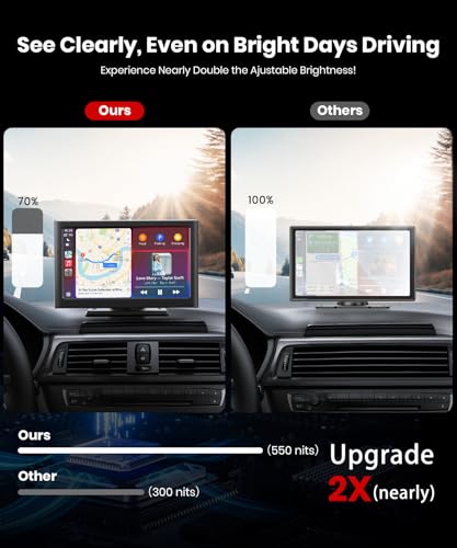 Foxpark Portable Carplay Car Screen for Apple & Android Auto-7" HD Wireless Car Play Touch Screen with Backup Camera,Car Audio Receivers with Voice Control,GPS Navigation,Bluetooth,Mirror Link,FM - Image 5