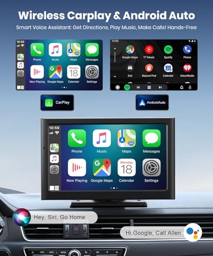 Foxpark Portable Carplay Car Screen for Apple & Android Auto-7" HD Wireless Car Play Touch Screen with Backup Camera,Car Audio Receivers with Voice Control,GPS Navigation,Bluetooth,Mirror Link,FM - Image 2