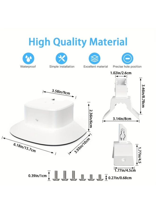 حامل الحائط الأبيض مع مظلة الشمس والمطر لـ Eufy SoloCam S340 حامل مينيماليست - Image 3