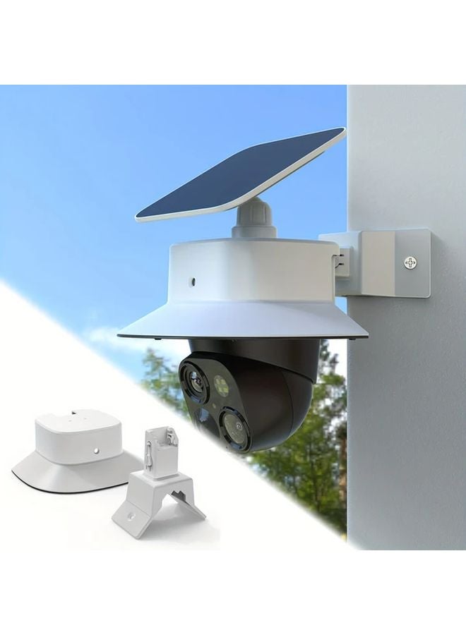 حامل الحائط الأبيض مع مظلة الشمس والمطر لـ Eufy SoloCam S340 حامل مينيماليست - Image 2