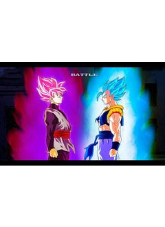 kundan store - Epic Black Goku Rose vs Gogeta SSJ Blue DBZ HD Wall Poster, 12 * 18 Inches, Matte Finish, Unframed, Multi Color
