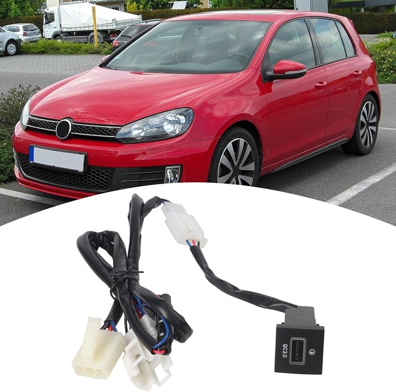 شاحن USB سريع للسيارة متوافق مع QC 3.0 لسيارات GTI R Line MK5 MK6 موديلات 2006-2012 12V أسود ABS - Image 4