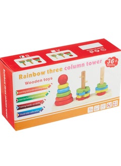 Wooden Toy Set Column Baby wooden building blocks rainbow Tower Blocks Building Toys Stacking Blocks