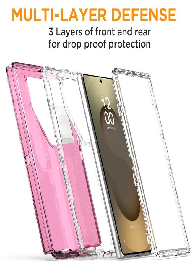ايه اي كيس جراب AICase لهاتف Samsung Galaxy S25 Ultra شفاف 3 في 1 حماية شديدة التحمل من السقوط هيكل كامل متين مقاوم للصدمات/الغبار غطاء عسكري قوي ومتين مكون من 3 طبقات لهاتف Galaxy S25 Ultra 6.9 بوصة_2 - Image 2