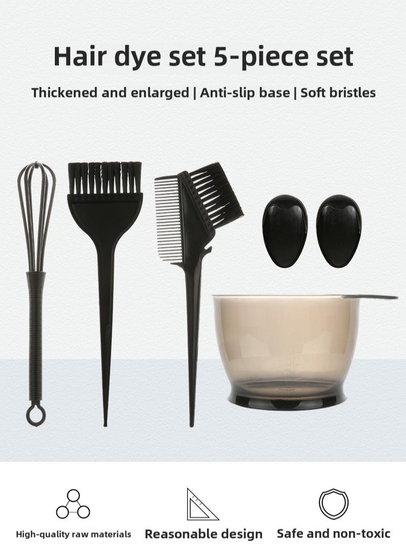 Goolsky 5pcs Blending Hair Teasing Comb Mixing Bowl Set Hair Color Set Salon Hair Coloring Tool Hair Color Kits Five Piece Set Wash The Dishes Suite Boutique Bowl Cover Plastic Dye - Image 1