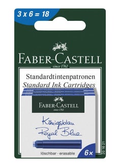 FABER-CASTELL 18-Piece Ink Cartridge Blister Royal Blue Ink  - Image 1